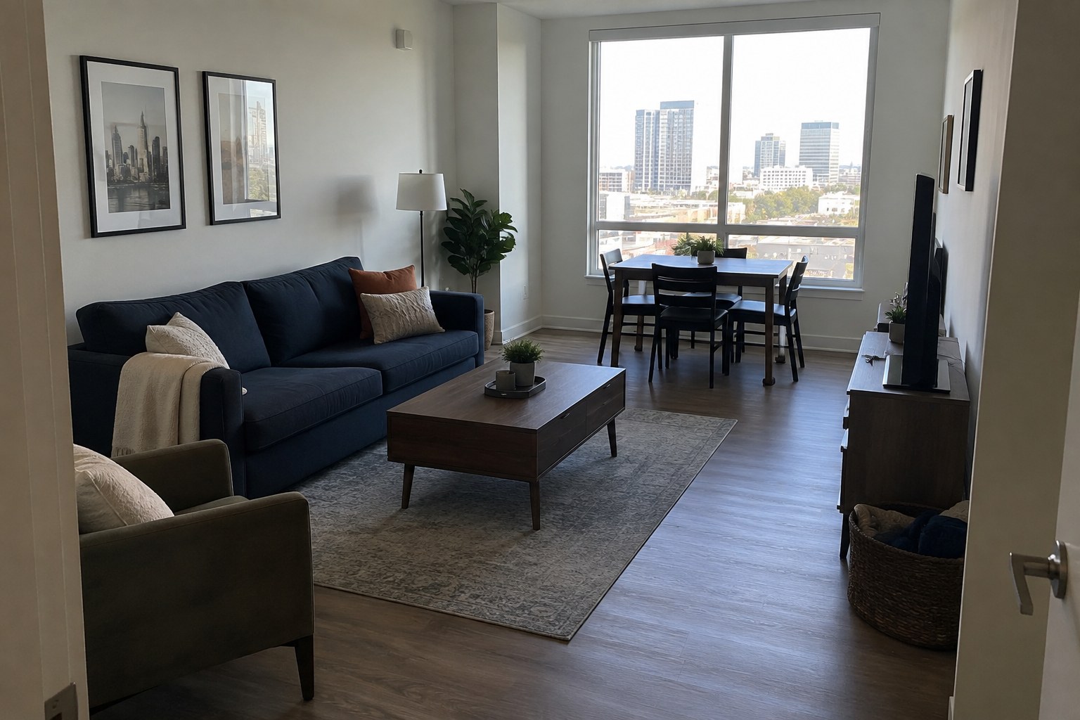 Furnished apartment living space